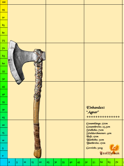 Agnar LARP Waffe Einhand Axt Mittelalter Trollfelsen